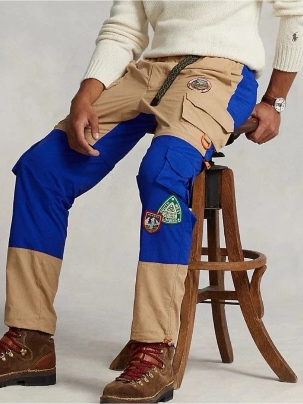 POLO RALPH LAUREN CONVERTIBLE WATER-RESISTANT WINDBREAKER PANTS TO SHORTS LARGE